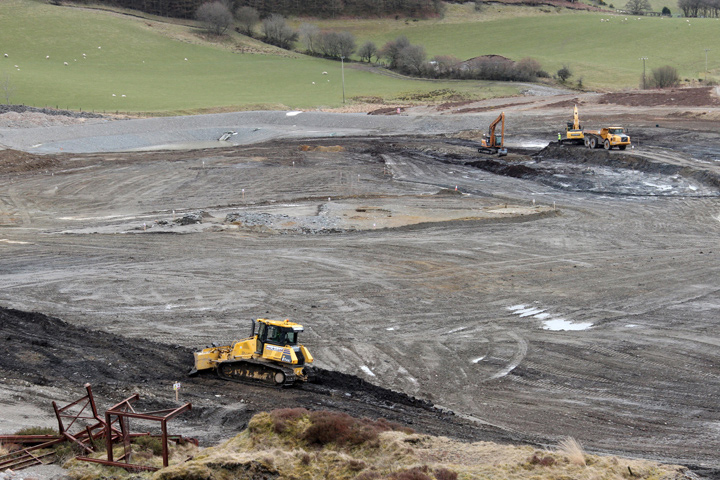 Reprofiling of mine waste, Frongoch Mine