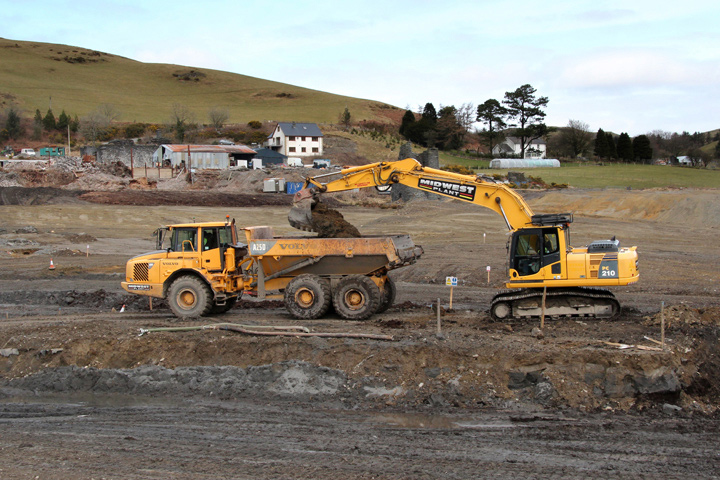 Excavation  of former tailings lagoon, Frongoch Mine