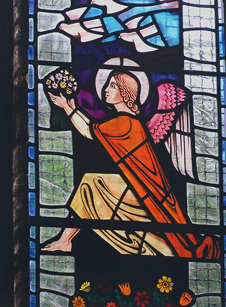 Stained glass window in St David & St Cyfelach's Church, Llangyfelach