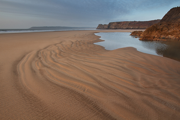 Sand patterns, Three Cliffs Bay